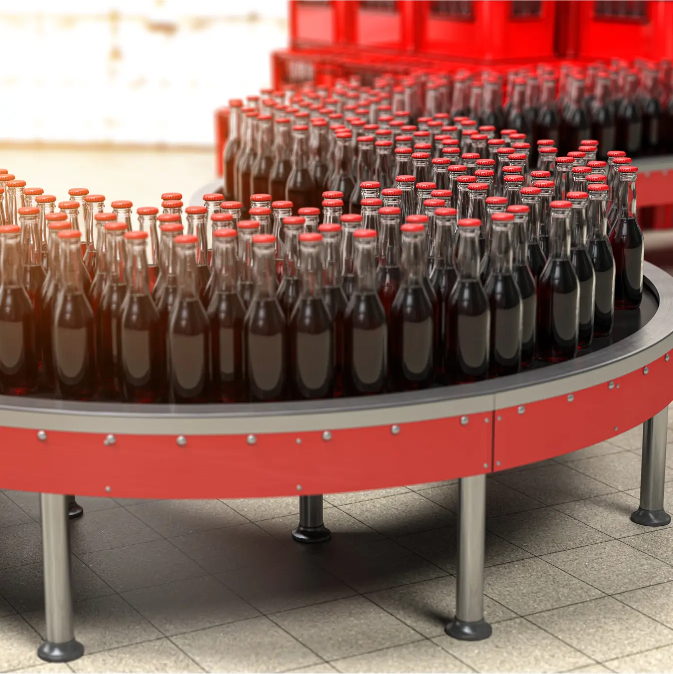 Linha de produção da Coca-Cola